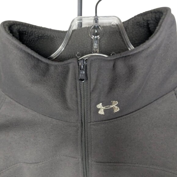 Under Armor 1/4 Zip Long-sleeve Mock-neck Grey Fleece - SZ M - Picture 3 of 4